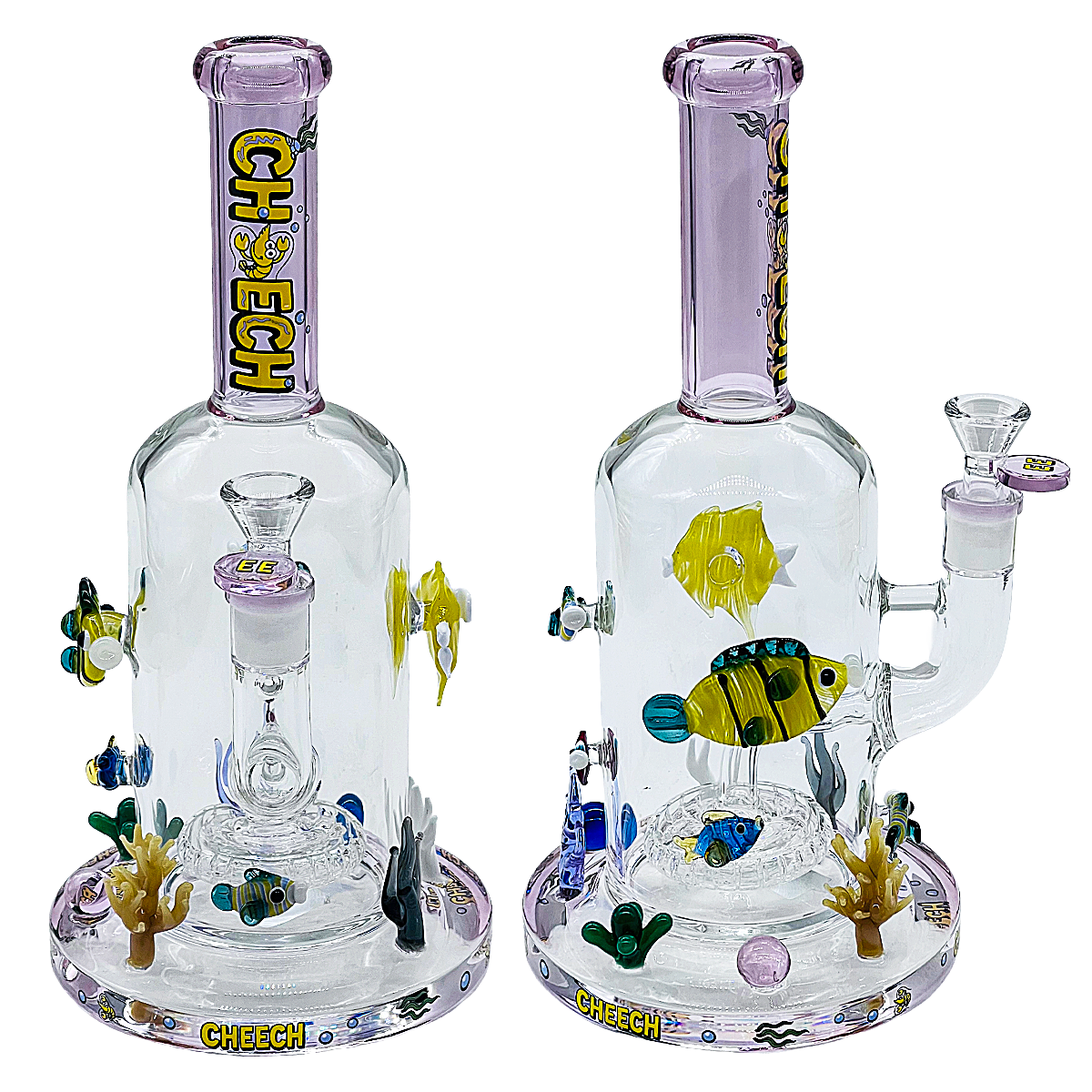 Cheech Aquatic Bodies All Over Matrix Perc Dome Shaped Heavy Waterpipe (CHE-345) | 12 inches | Assorted Colors product image
